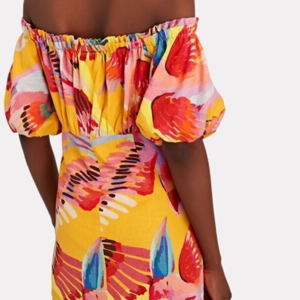Farm Rio Neon Macaws Off the Shoulder Tropical Mini Dress 🦜 - Picture 5 of 8